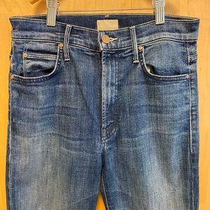 MOTHER high waisted rascal ankle slit